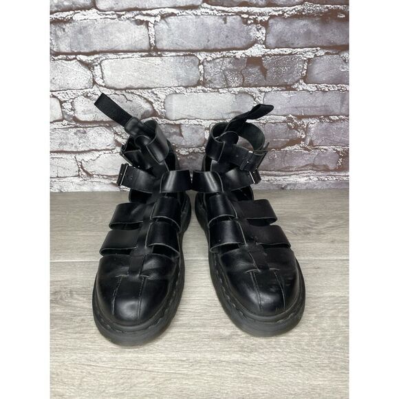 Dr. Martens Geraldo Black Leather Strap Gladiator Wedge Sandals Men’s 9M US/42EU - Picture 2 of 16